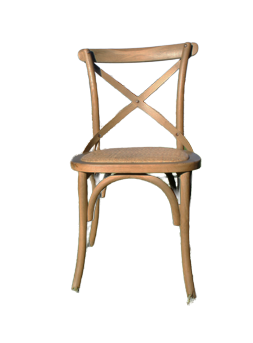 Carter Cross-back Dining Chair With Rattan Seat