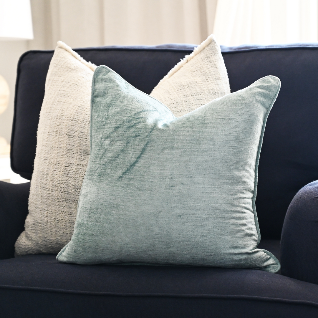 Taupe Velvet Luxury Square Cushion With Feather Insert