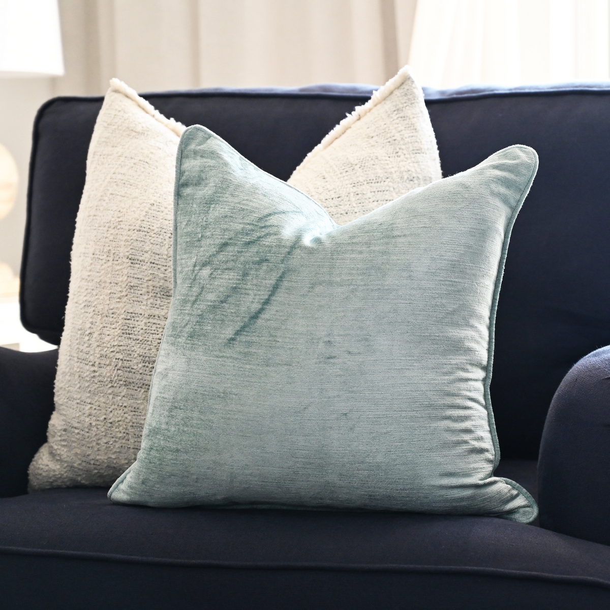Taupe Velvet Luxury Square Cushion With Feather Insert