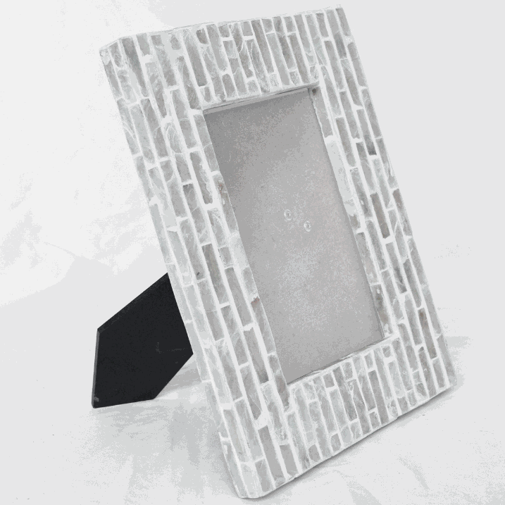 Tiled Grey Mother Of Pearl Photo Frame - 2 Sizes