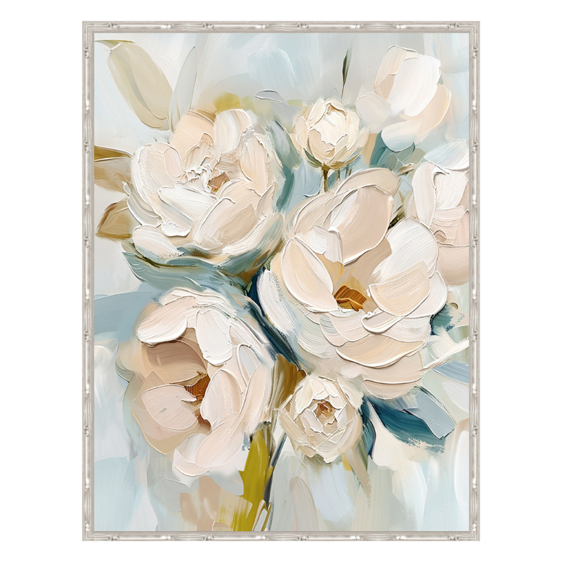 Cottage Rose 2 Medium Canvas in Bamboo Frame