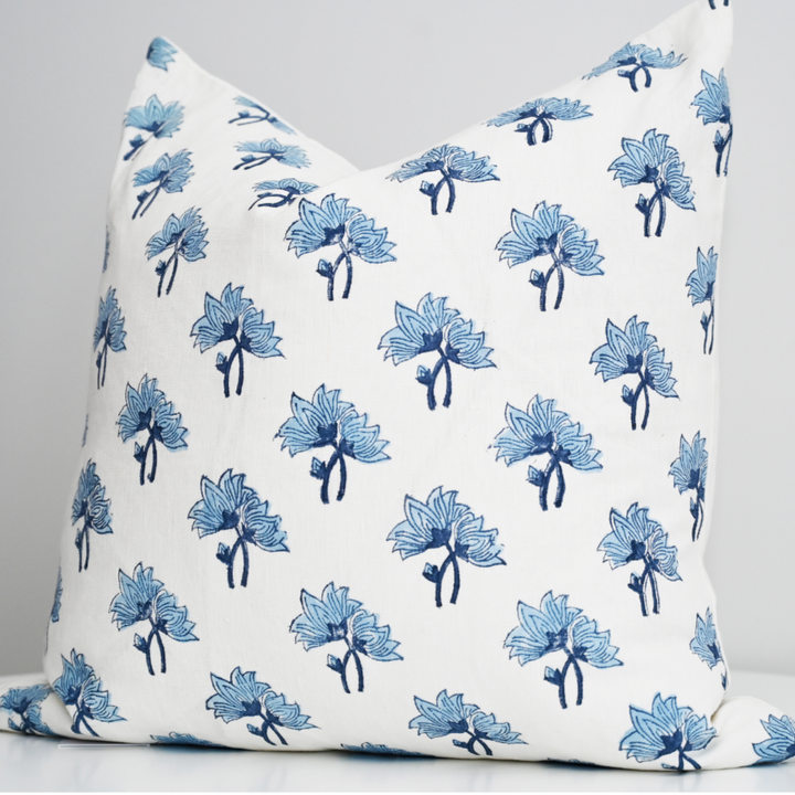 Flannel Block Print Square Linen Cushion