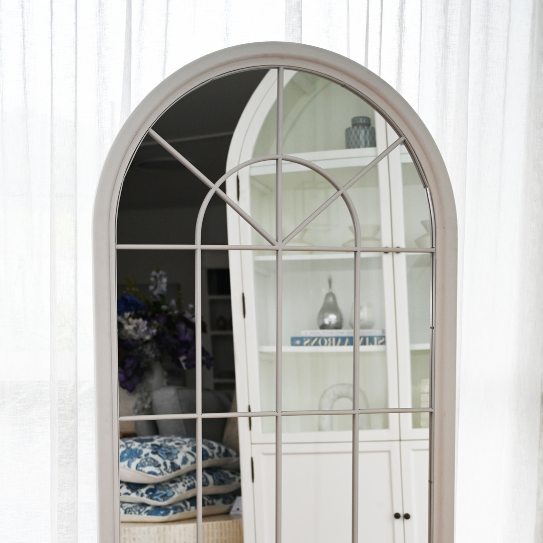 Cathedral White Long Wall or Floor Mirror