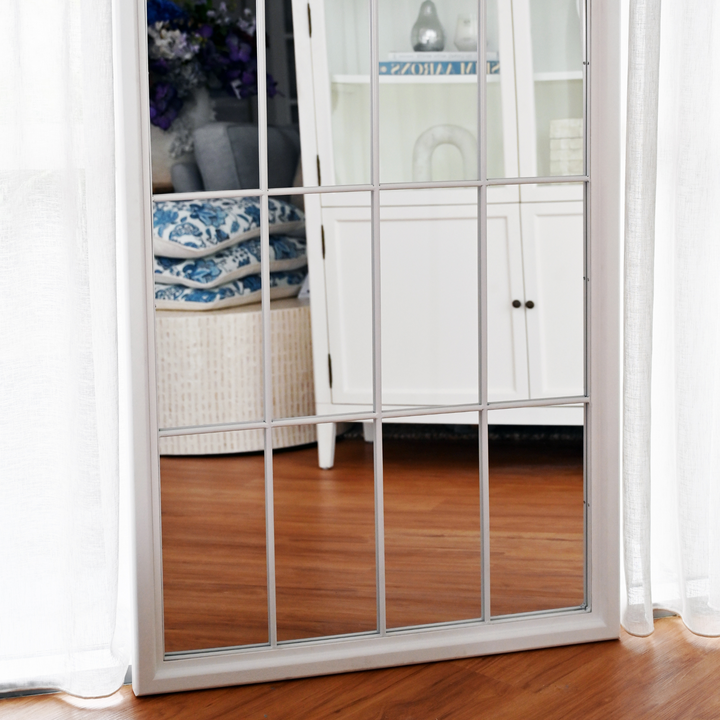 Cathedral White Long Wall or Floor Mirror
