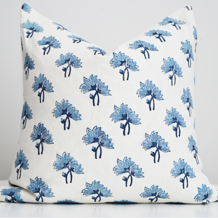 Flannel Block Print Square Linen Cushion