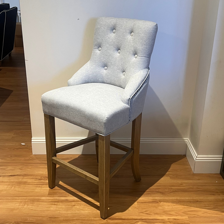 Leopold Upholstered Linen Kitchen Stool