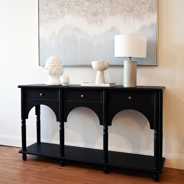 Arch Medium Console Table Rustic Black