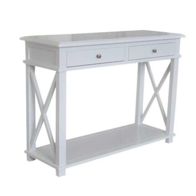 South Beach Small Console Table Satin White 110cm wide x 40cm deep x 80cm high