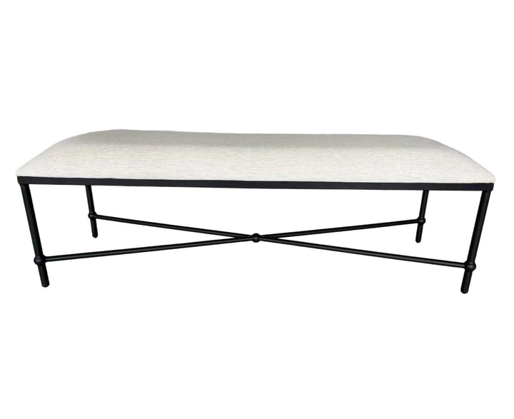 Cambridge Iron and Linen Cross Leg Large Bench