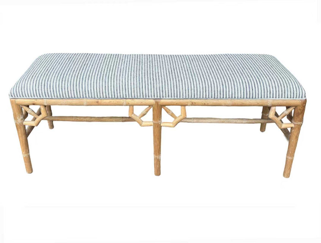 Raffles Linen Upholstered Oak Bench Seat