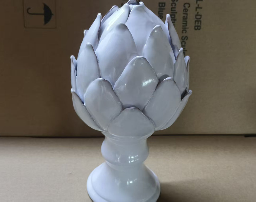 Large ceramic artichoke decorative sculpture