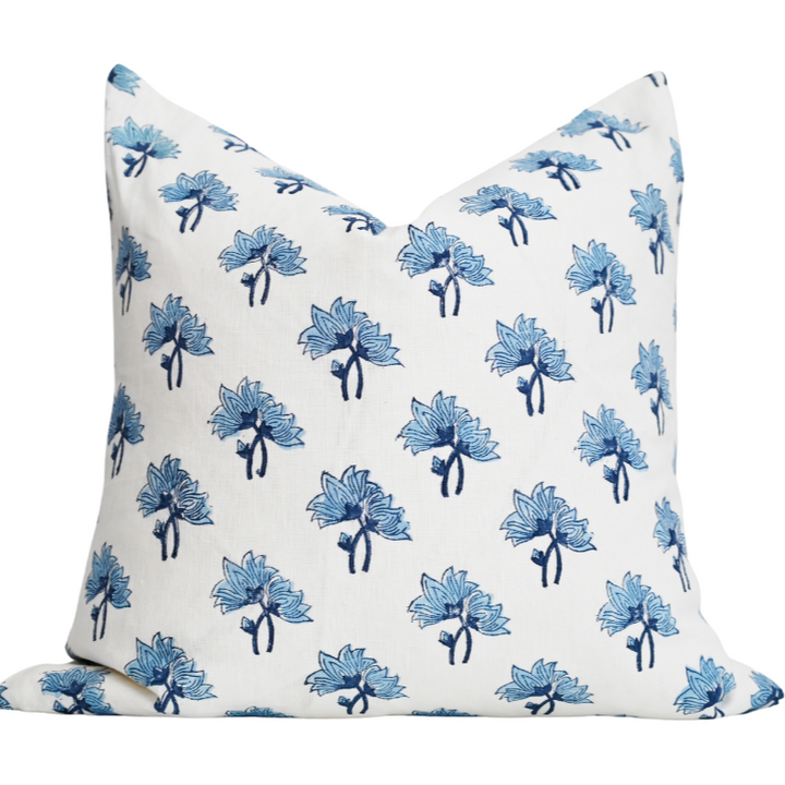 Flannel Block Print Square Linen Cushion