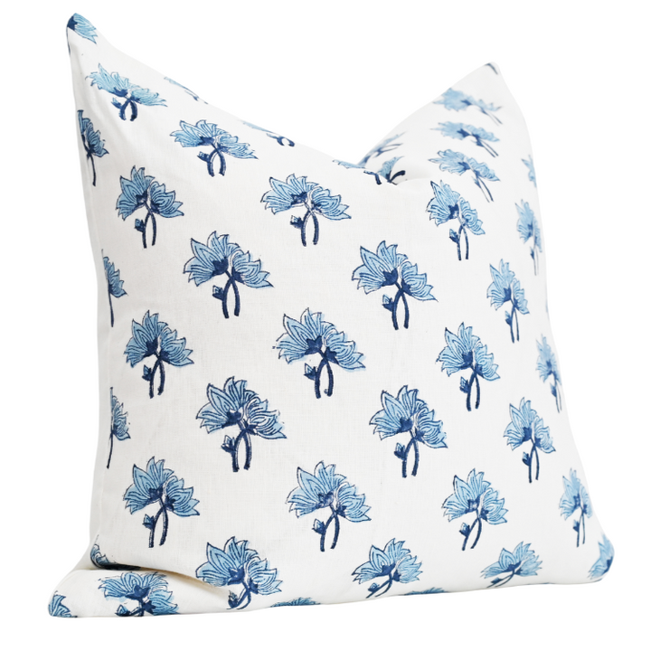 Flannel Block Print Square Linen Cushion