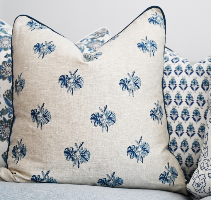 Aussie Box Block Print Square Linen Cushion