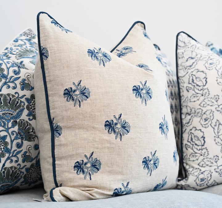 Aussie Box Block Print Square Linen Cushion