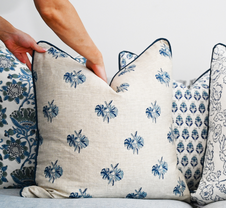 Aussie Box Block Print Square Linen Cushion
