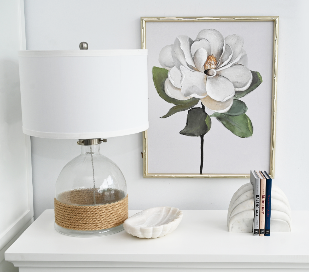 Magnolia 2 Small Canvas In Bamboo Champagne Frame