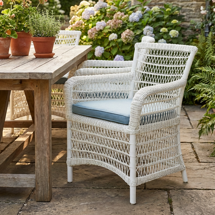 Oasis Outdoor Dining Chair Duck Egg Blue White