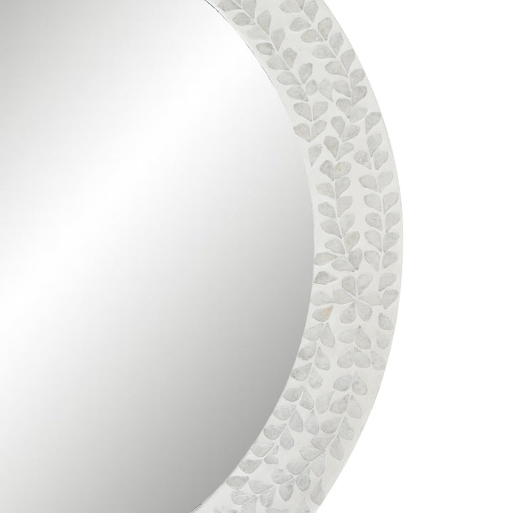 Vine Mother of Pearl Round Mirror 80cm