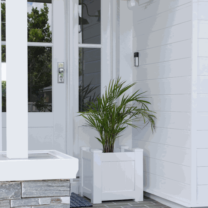Hamptons Outdoor Square Pvc Planter Box - White