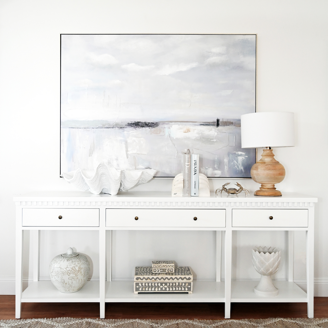 Ocean Whisper Canvas In Antique Silver Frame