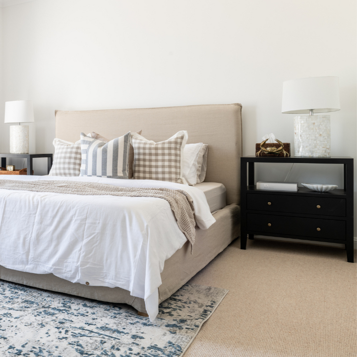 Gold Coast Elliot Large White Bedside Table x 2