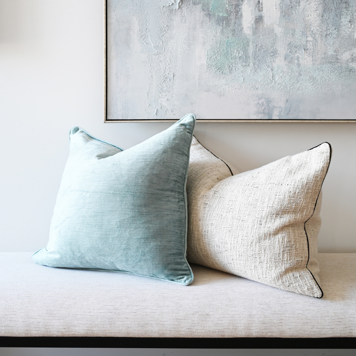 Mist Velvet Luxury Square Cushion With Feather Insert
