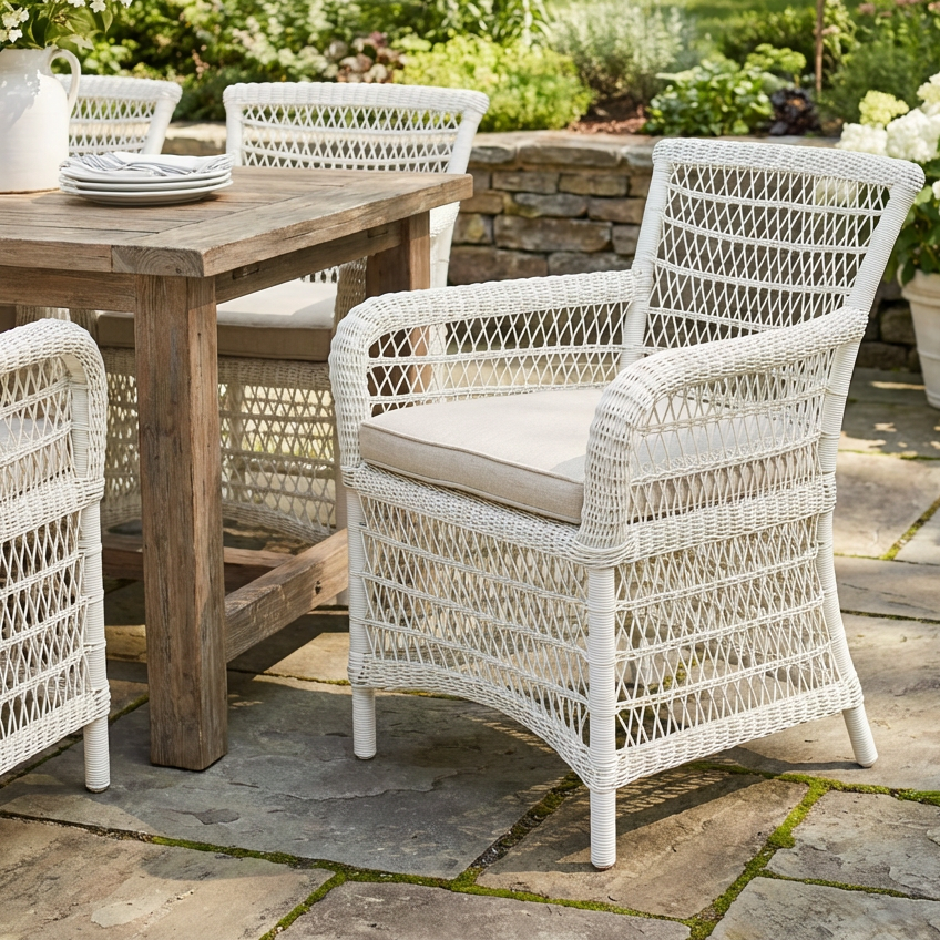 Oasis Outdoor Dining Chair Oatmeal White