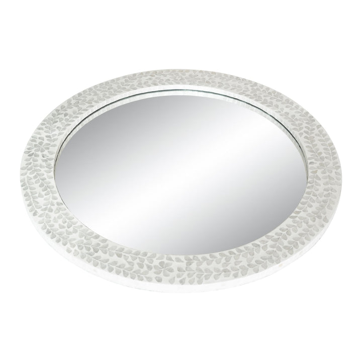 Vine Mother of Pearl Round Mirror 80cm