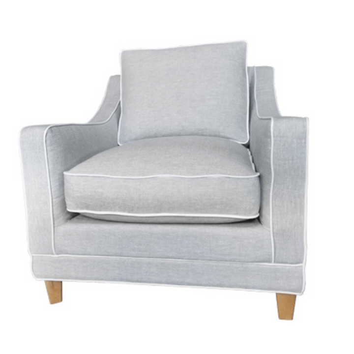 Martha Linen Armchair Duck Egg Blue 86cm wide x 102cm deep x 91 cm high