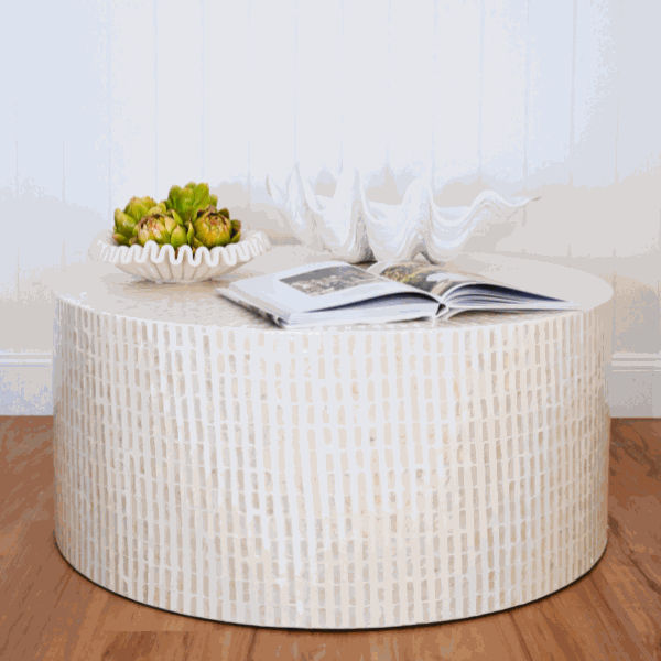 Mother Of Pearl Round Coffee Table