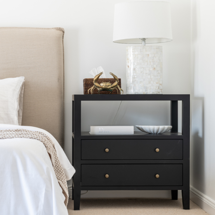 Gold Coast Elliot Large White Bedside Table x 2
