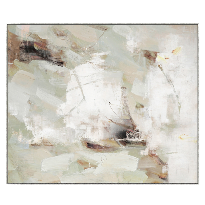 Sage and Stone Canvas in Silver Frame