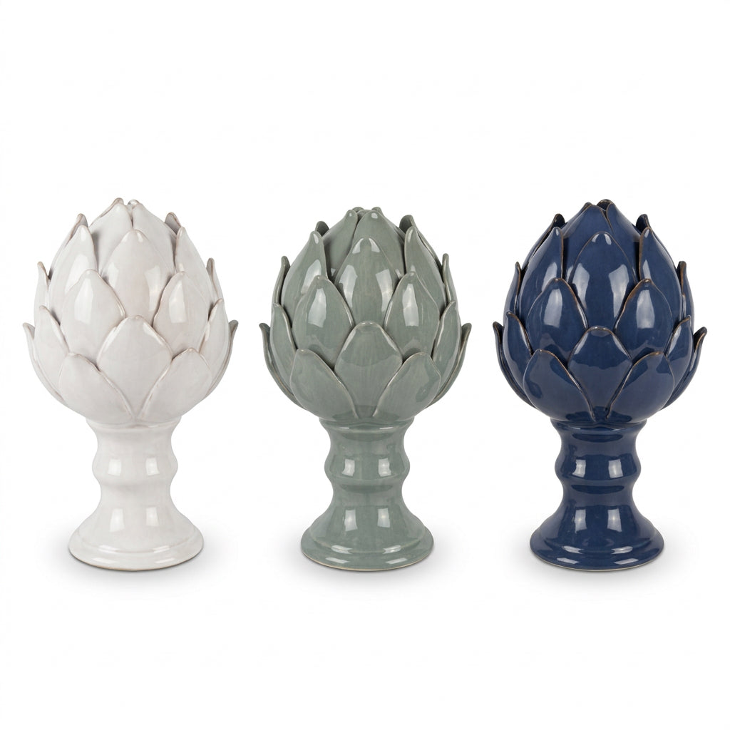 Large ceramic artichoke decorative sculpture
