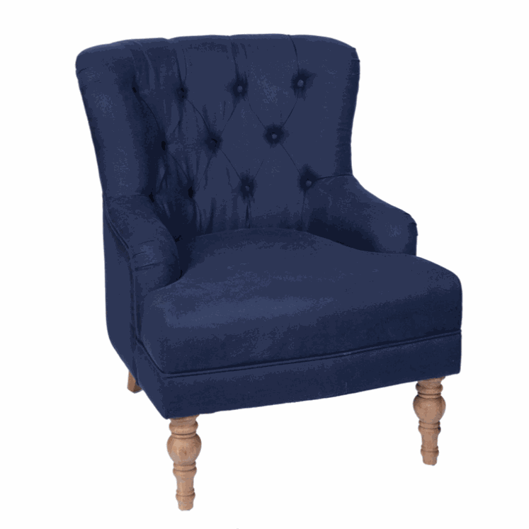 Sarah Linen Armchair Navy