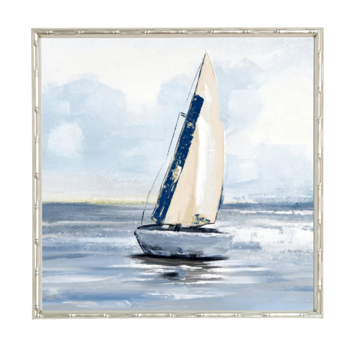 Sailing Day 1 Small Canvas in Bamboo Champagne Frame