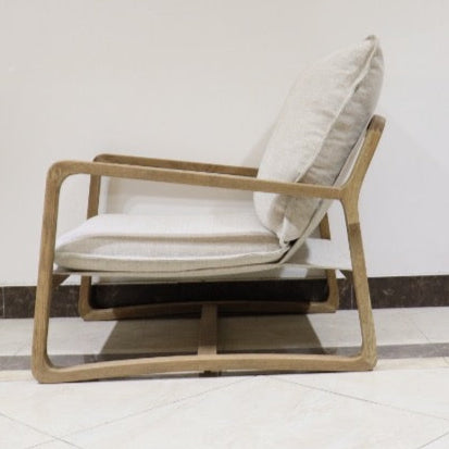 Drift Sling Linen & Oak Armchair