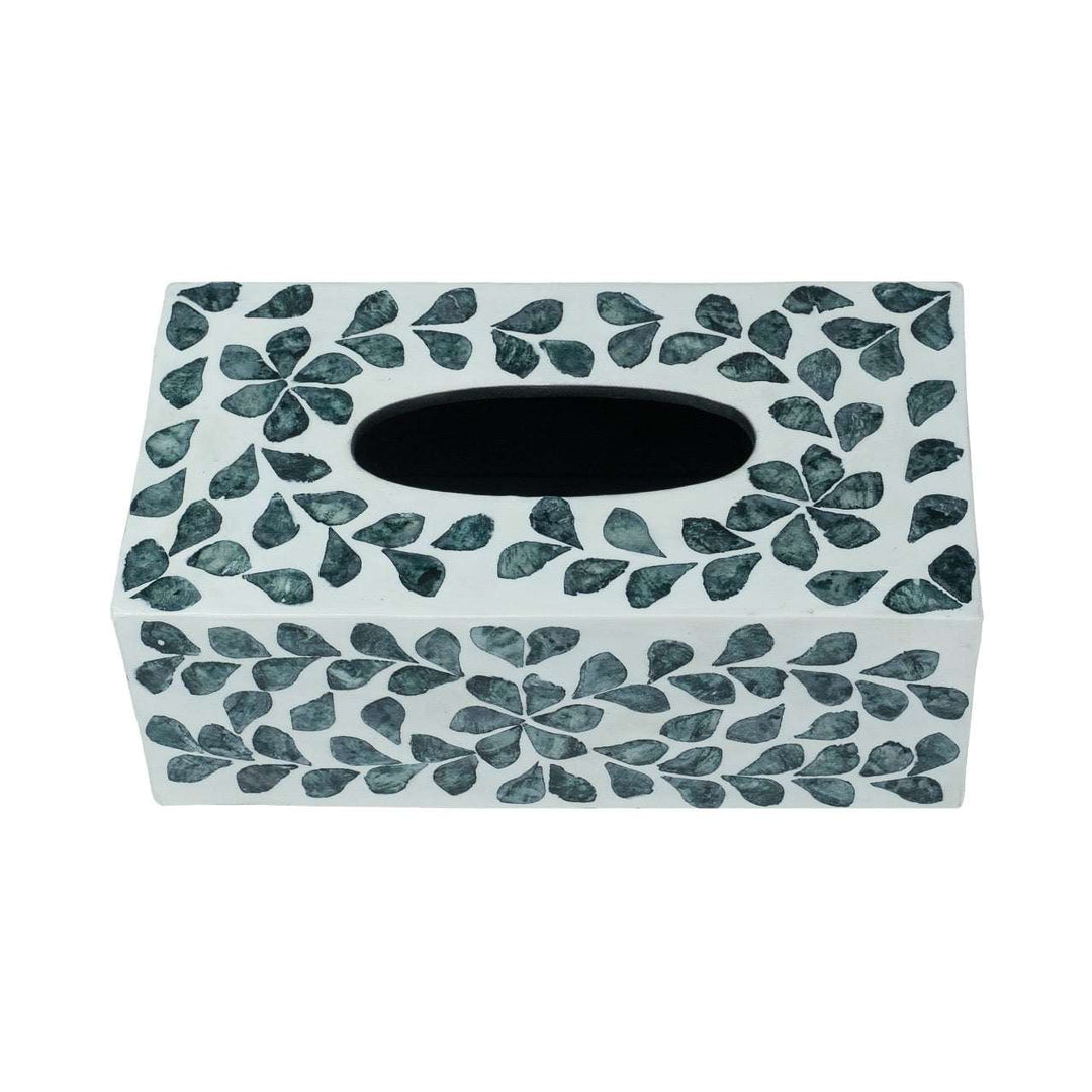 Vine Sea Green Mother of Pearl Tissue Box