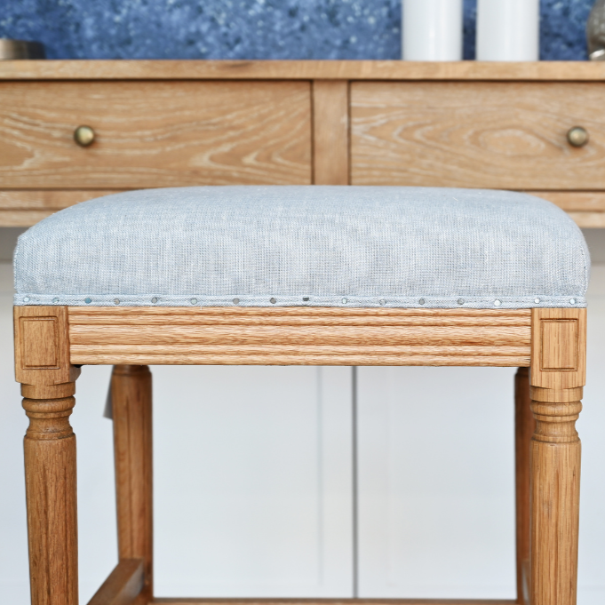 April Backless Kitchen Stool With Padded Linen Seat