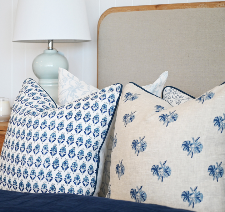 Aussie Box Block Print Square Linen Cushion