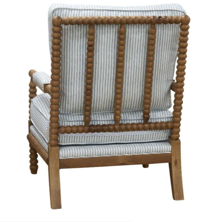 Bobbin Linen And Oak Armchair