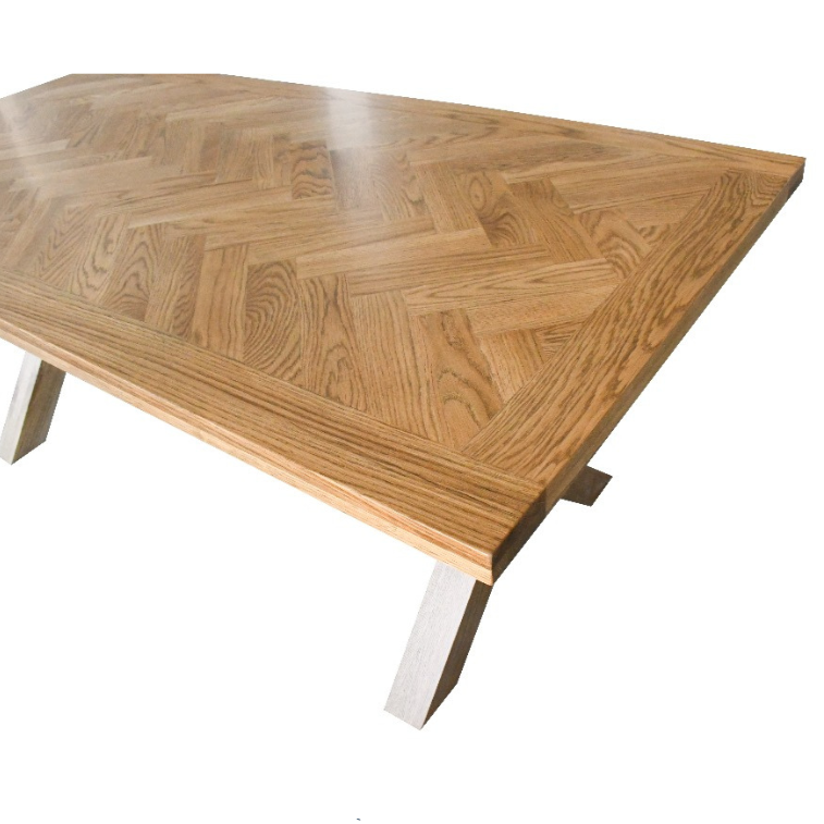 Herringbone Natural Oak Dining Table