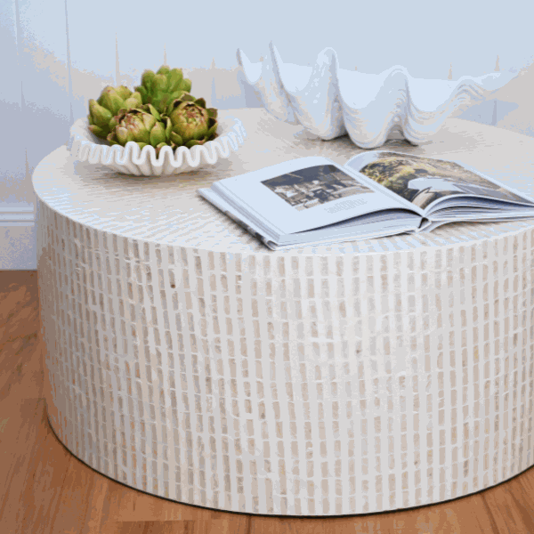 Mother Of Pearl Round Coffee Table