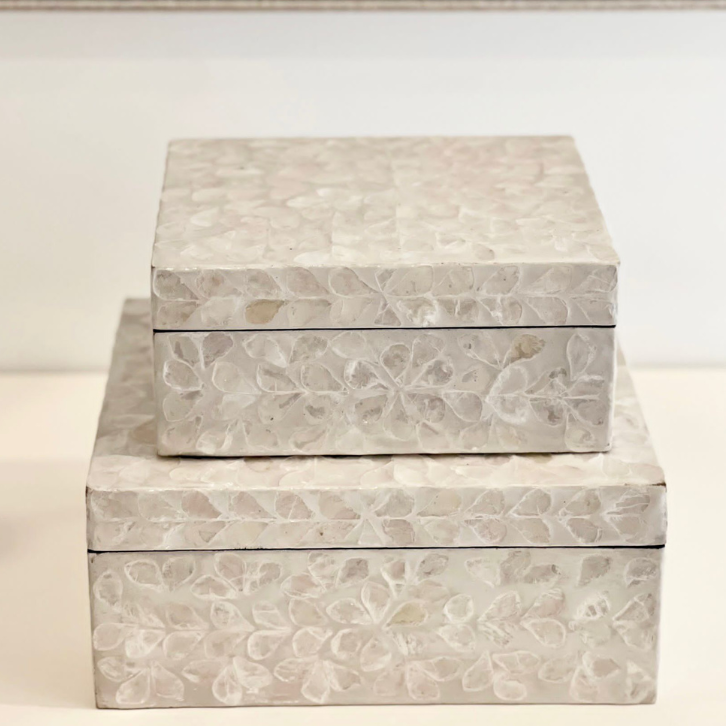 Vine Neutral Mother Of Pearl Trinket boxes