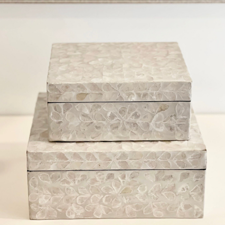 Vine Neutral Mother Of Pearl Trinket boxes