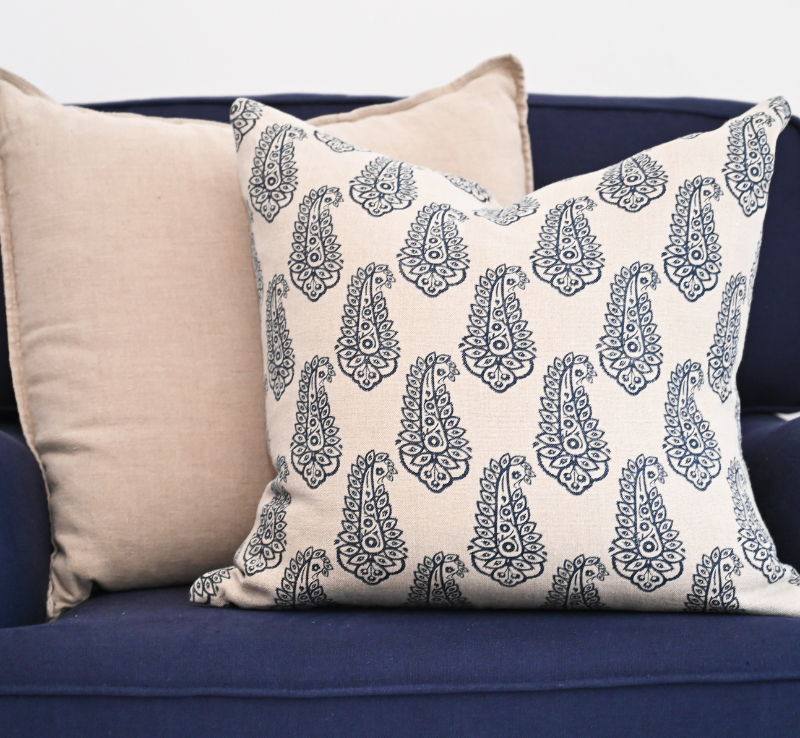 Paisley Linen Square Cushion
