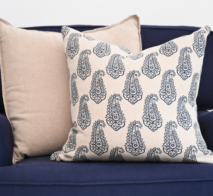 Paisley Linen Square Cushion