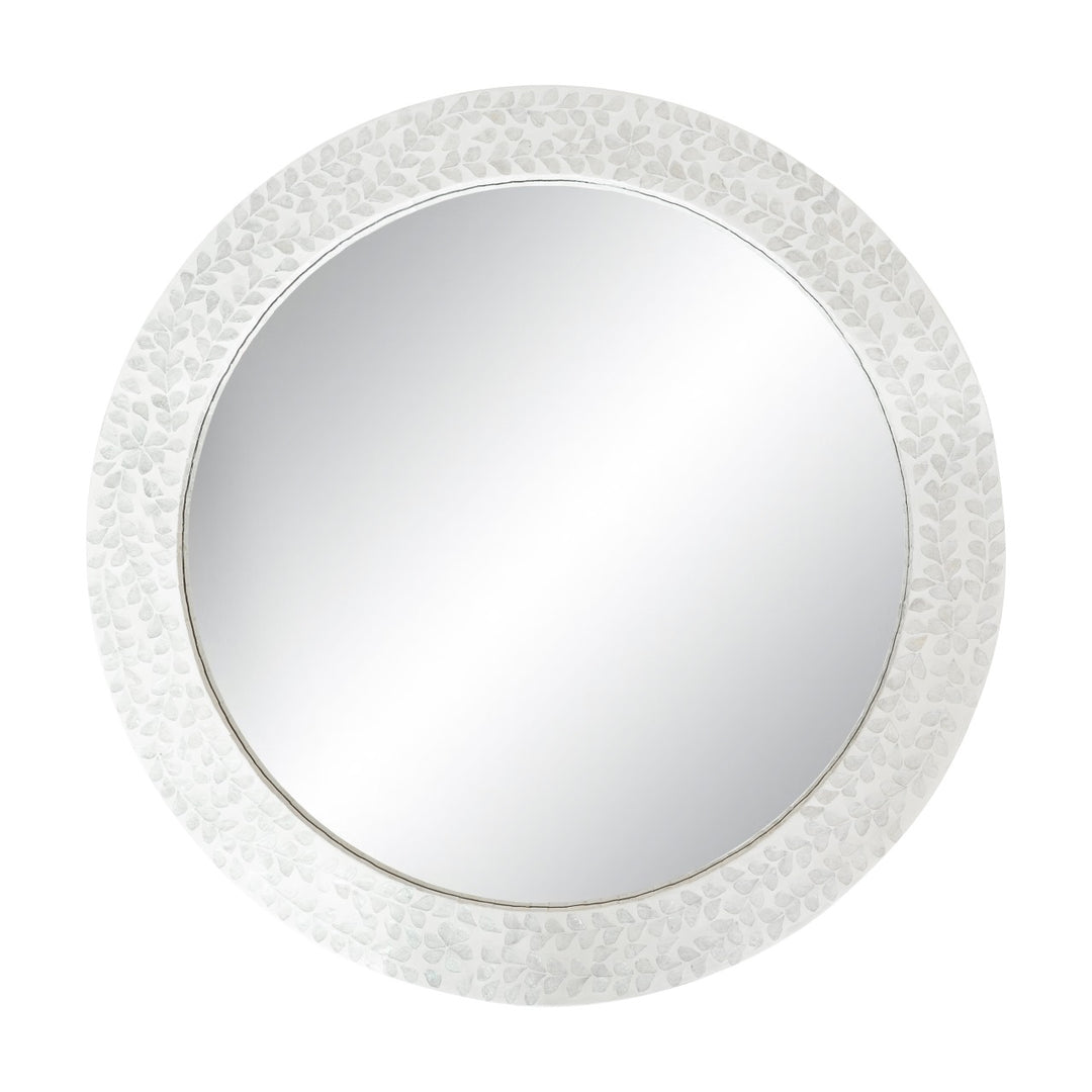 Vine Mother of Pearl Round Mirror 80cm
