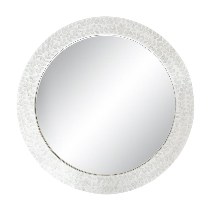 Vine Mother of Pearl Round Mirror 80cm