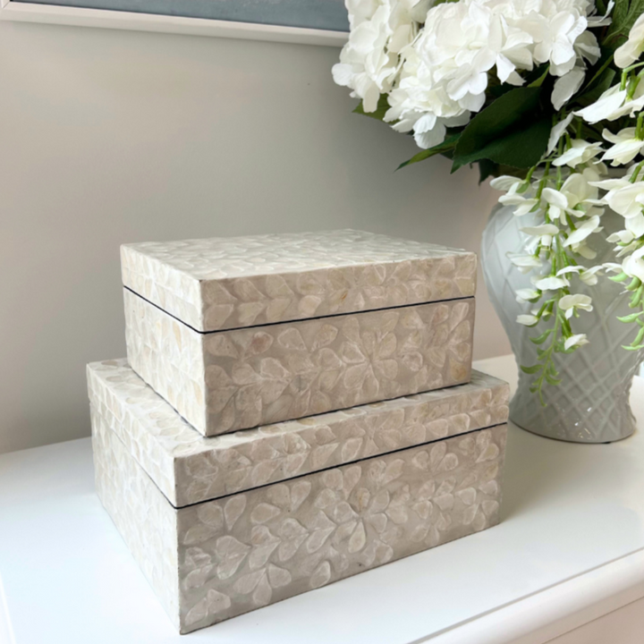 Vine Neutral Mother Of Pearl Trinket boxes